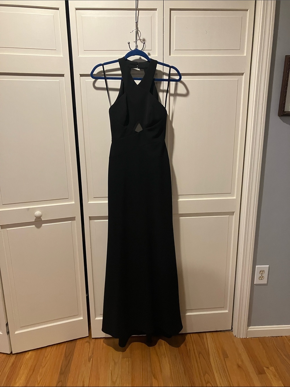 BCBGMaxAzria Black Halter Cutout Gown